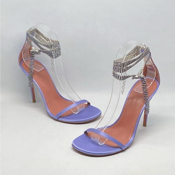 Amina Muaddi Giorgia Crystal-Embellished Satin Sandals size 36 - Picture 5 of 16